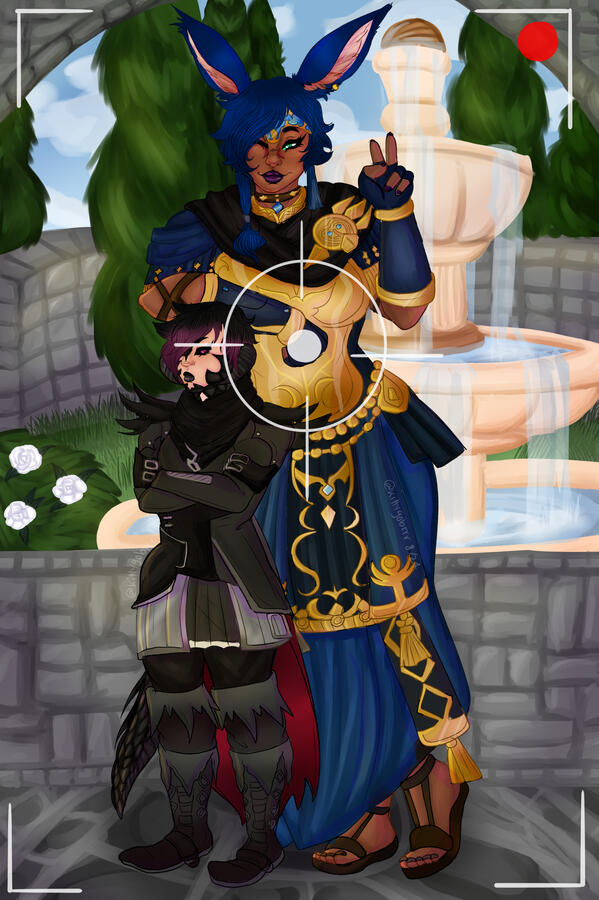 By @kittygobrrr. Alis & Miyuki taking a picture.